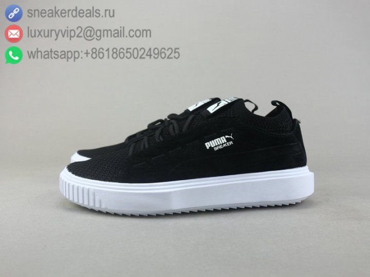 Puma Breaker Suede Platform Mono Satin Men Shoes Black Leather Size 40-45